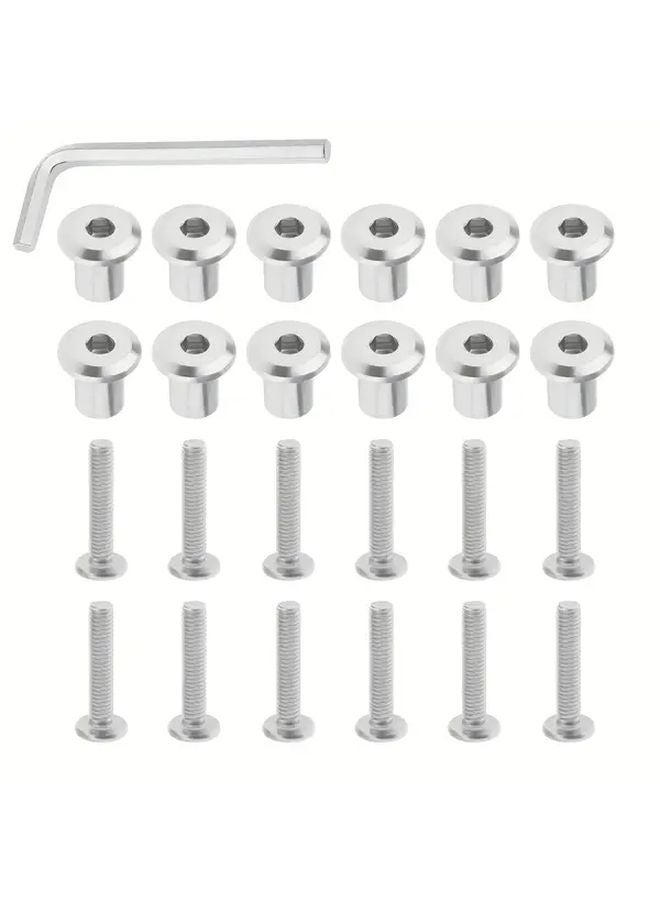 304 Stainless Steel M6 Cylinder Nut Bolt Set 12 Pack With Hex Wrench - Image 4