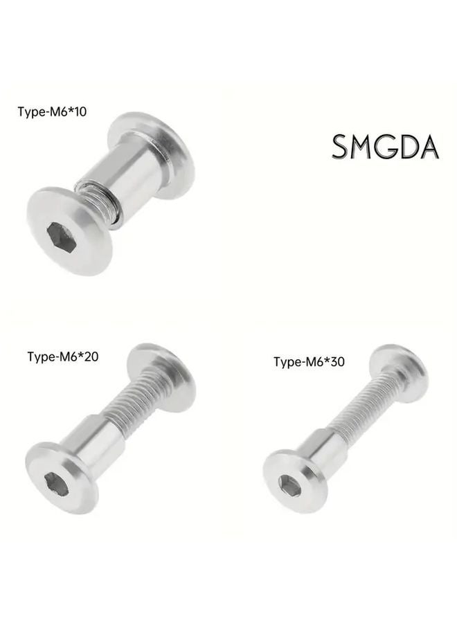 304 Stainless Steel M6 Cylinder Nut Bolt Set 12 Pack With Hex Wrench - Image 2