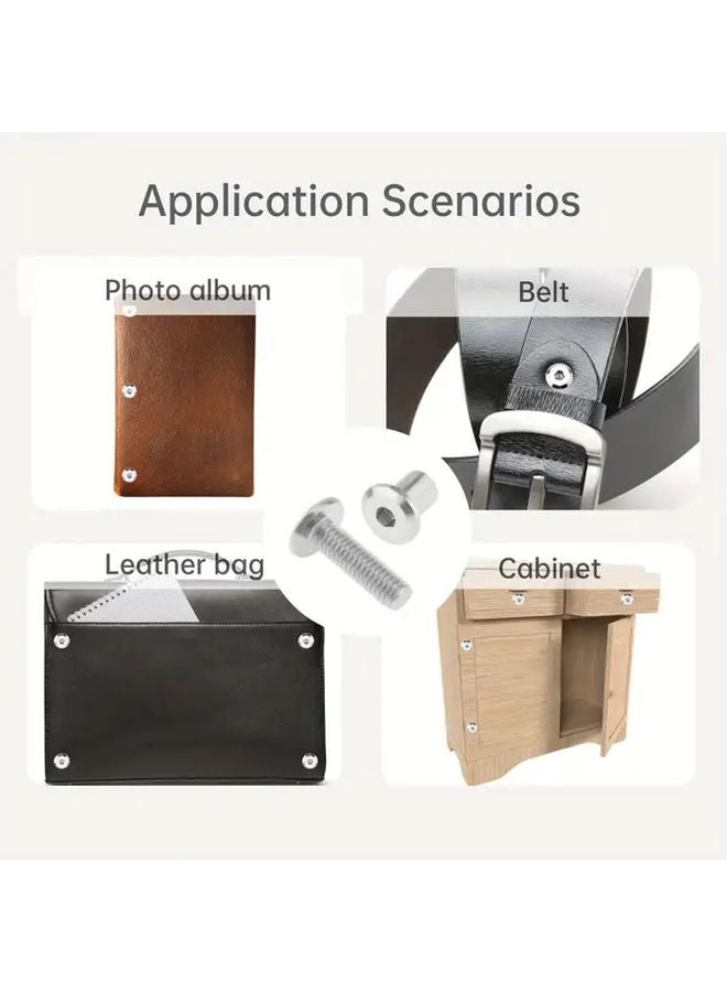 304 Stainless Steel M6 Cylinder Nut Bolt Set 12 Pack With Hex Wrench - Image 5