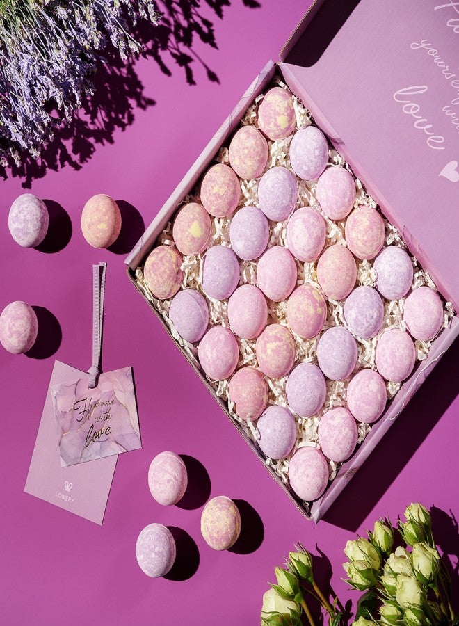 LOVERY Bath Bombs Gift Set, 30pc Lavender Bath Bombs for Women, Mom, Men Natural Spa Bubble Bath Bomb, Shower & Bath Accessories for Women, Bath Gift for Birthday, Pampering Relaxing Aromatherapy - Image 2