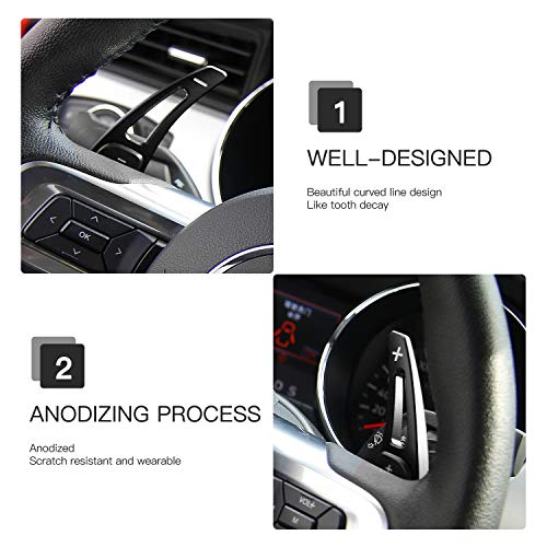 JeCar Steering Wheel Shift Paddle Extension for Ford Mustang 2015-2018 Interior Accessories (Black) - Image 3