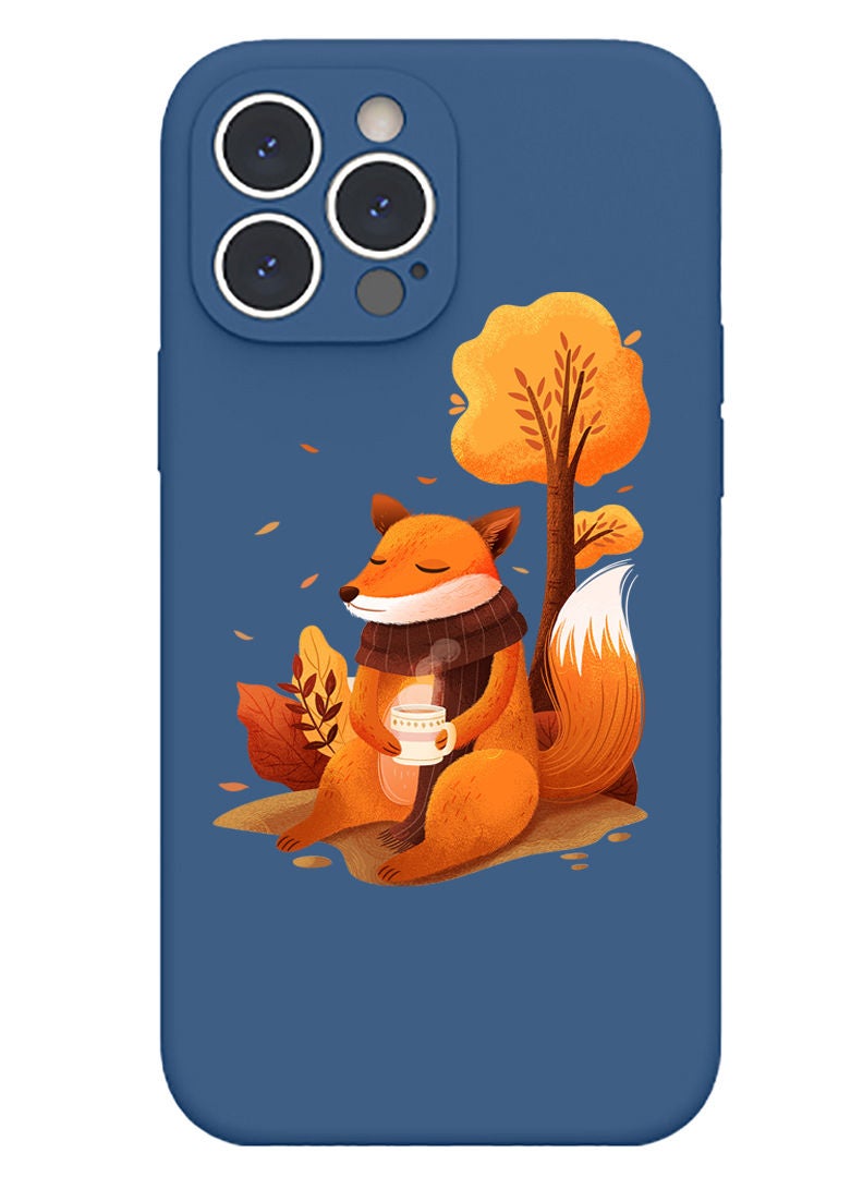 Theodor Protective Slim Fit Case Liquid Silicone Cover with Full Body Protection Anti-Scratch Shockproof Case For iPhone 12 Pro Max Blue  - Fox - Image 1