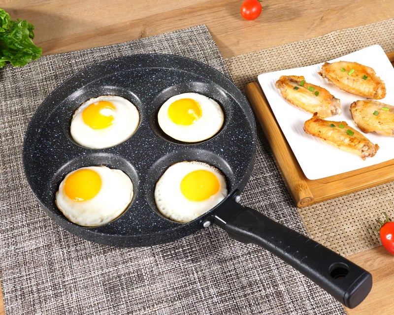 MyLifeUNIT Aluminum 4-Cup Egg Frying Pan, Non Stick Egg Cooker Pan - Image 3