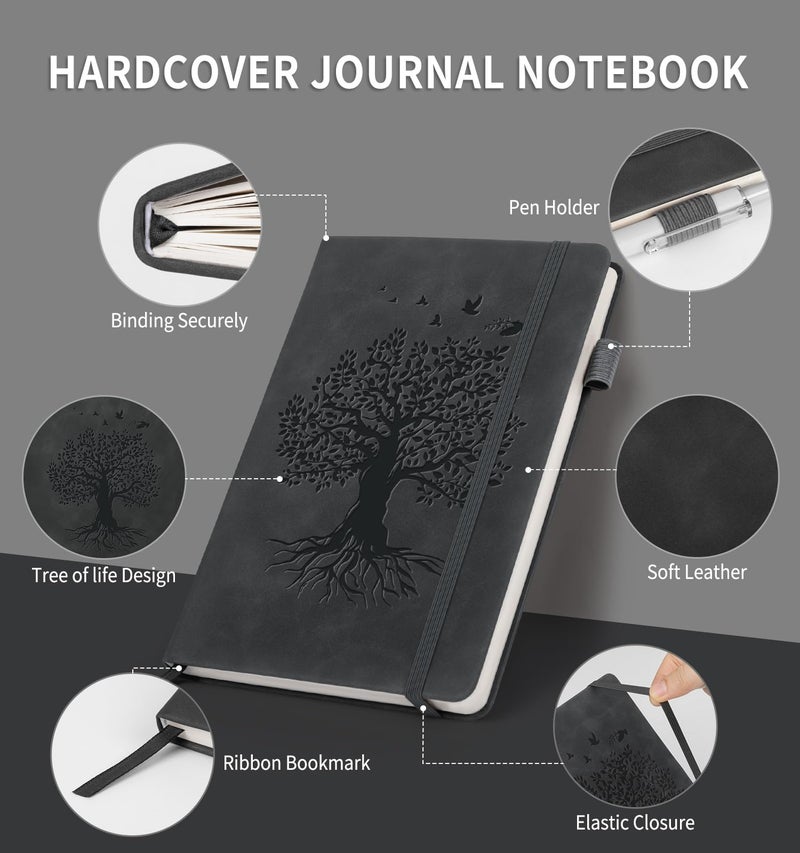 Alkalo Lined Journal Notebook For Women Men  A5 Hardcover Leather Journals For Writing  200 Pages Thick Paper  Daily Journal Notebook For Work  School  Note Taking  Business  Travel  College Ruled - Image 2