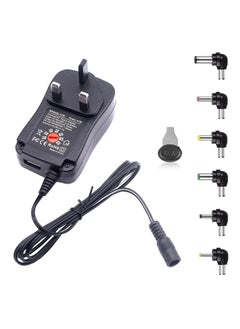 UK Universal Adapter Power Supply,220V TO 6V 9V 12V 15V 18V 24V Adjustable DC Charger Adapter Switching 41W 5V/2.1A USB Port with 6 Selectable Adapter Tips For Wifi Adapter Electronics