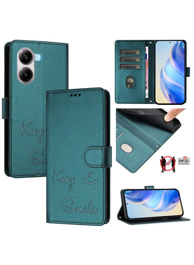 Case For Xiaomi Poco X7 Pro 5G / Redmi Turbo 4 5G Smile Embossing RFID Leather Phone Case