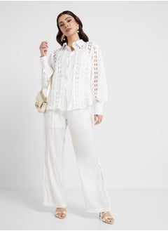 Khizana Laser Cut Out Shirt & Pant Set  - Image 1