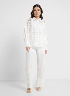 Khizana Laser Cut Out Shirt & Pant Set  - Image 5