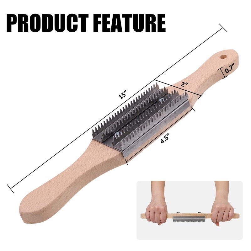 KingTool 15" Buffing Wheel Rake for Compound Cleaning with Buff Rake Metal Plate Replacement - Image 2