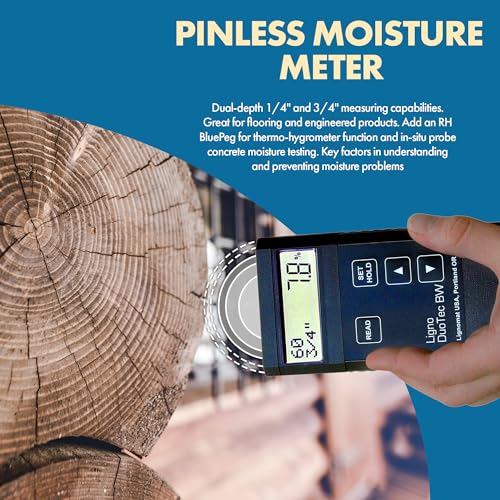 Lignomat BW Dual Depth Moisture Meter Concrete Moisture for Home Floor Inspection, Flooring, Woodworking & Water Damage - Humidity Detection & Moist Meter for Wood, Floor, Furniture - Image 3