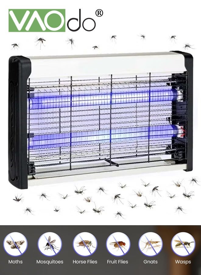 فاو دو مصيدة حشرات إلكترونية LED، مصيدة حشرات كهربائية مع جذب مزدوج للأشعة فوق البنفسجية، مصيدة ذباب عالية الجهد، مصيدة حشرات بعمر افتراضي يزيد عن 10 سنوات، مصابيح LED مضيئة، مصيدة حشرات قوية لغرفة النوم والشرفة والمرآب والفناء والمكتب - Image 1