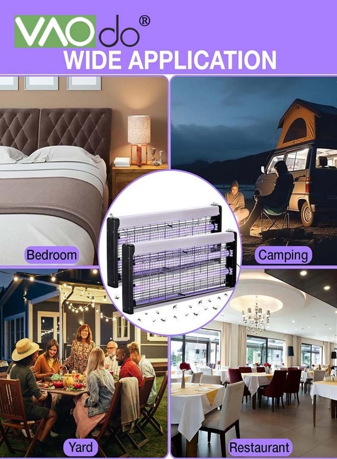 فاو دو مصيدة حشرات إلكترونية LED، مصيدة حشرات كهربائية مع جذب مزدوج للأشعة فوق البنفسجية، مصيدة ذباب عالية الجهد، مصيدة حشرات بعمر افتراضي يزيد عن 10 سنوات، مصابيح LED مضيئة، مصيدة حشرات قوية لغرفة النوم والشرفة والمرآب والفناء والمكتب - Image 3