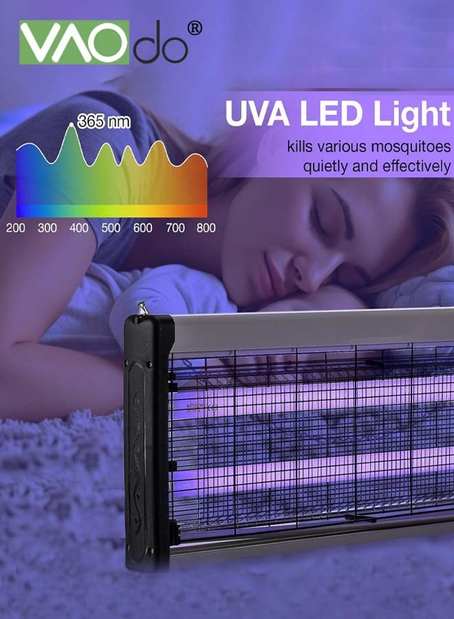 فاو دو مصيدة حشرات إلكترونية LED، مصيدة حشرات كهربائية مع جذب مزدوج للأشعة فوق البنفسجية، مصيدة ذباب عالية الجهد، مصيدة حشرات بعمر افتراضي يزيد عن 10 سنوات، مصابيح LED مضيئة، مصيدة حشرات قوية لغرفة النوم والشرفة والمرآب والفناء والمكتب - Image 5