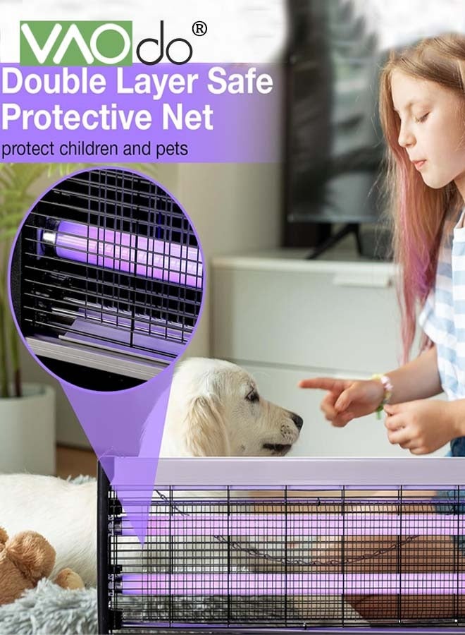 فاو دو مصيدة حشرات إلكترونية LED، مصيدة حشرات كهربائية مع جذب مزدوج للأشعة فوق البنفسجية، مصيدة ذباب عالية الجهد، مصيدة حشرات بعمر افتراضي يزيد عن 10 سنوات، مصابيح LED مضيئة، مصيدة حشرات قوية لغرفة النوم والشرفة والمرآب والفناء والمكتب - Image 4