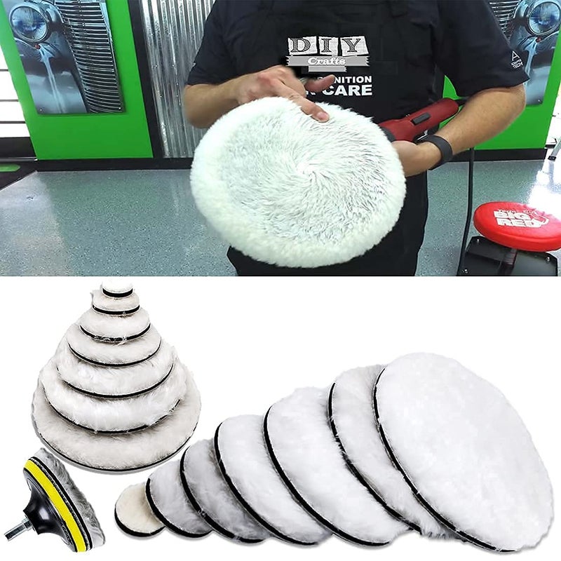DIY Crafts DIY Crafts 5 Pcs, 4"inch Fur Felt Pad Only, Only Fur Wool Felt Pad For Your Kit Polishing Drill Buffing Felt Pads Waxing Sealing Glaze Finishing Glass S (5 Pcs, 4"inch Fur Felt Pad Only)  - Image 1