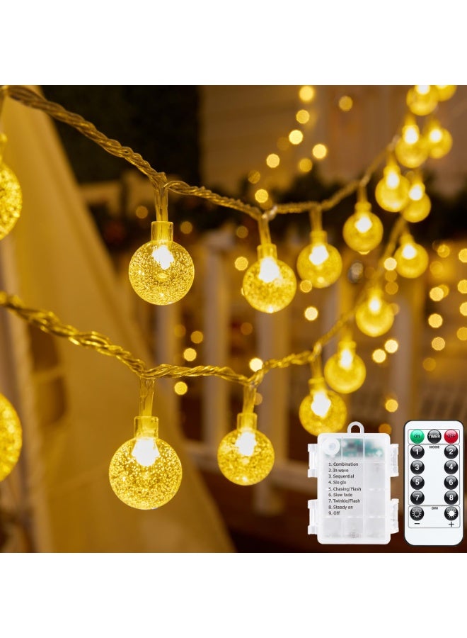 10m Long 100 LED Crystal Ball Light String, 393 Inch 100 LED Ball Fairy Lights with Remote Control and 8 Modes, Waterproof, Suitable for Garden, Home, Patio, Party Lighting, Bedroom Tent Loft Camping Porch Patio Party Wedding Decoration, Warm White - Image 4