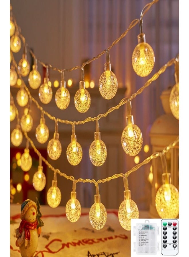 10m Long 100 LED Crystal Ball Light String, 393 Inch 100 LED Ball Fairy Lights with Remote Control and 8 Modes, Waterproof, Suitable for Garden, Home, Patio, Party Lighting, Bedroom Tent Loft Camping Porch Patio Party Wedding Decoration, Warm White - Image 1