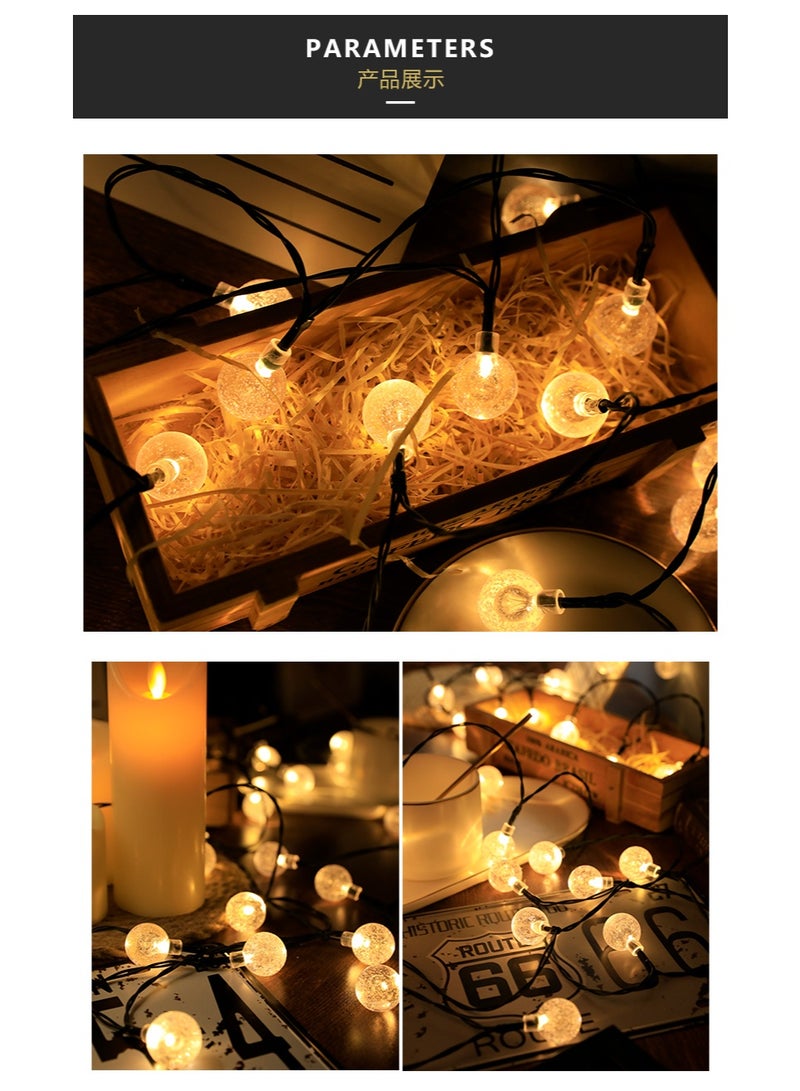 10m Long 100 LED Crystal Ball Light String, 393 Inch 100 LED Ball Fairy Lights with Remote Control and 8 Modes, Waterproof, Suitable for Garden, Home, Patio, Party Lighting, Bedroom Tent Loft Camping Porch Patio Party Wedding Decoration, Warm White - Image 5