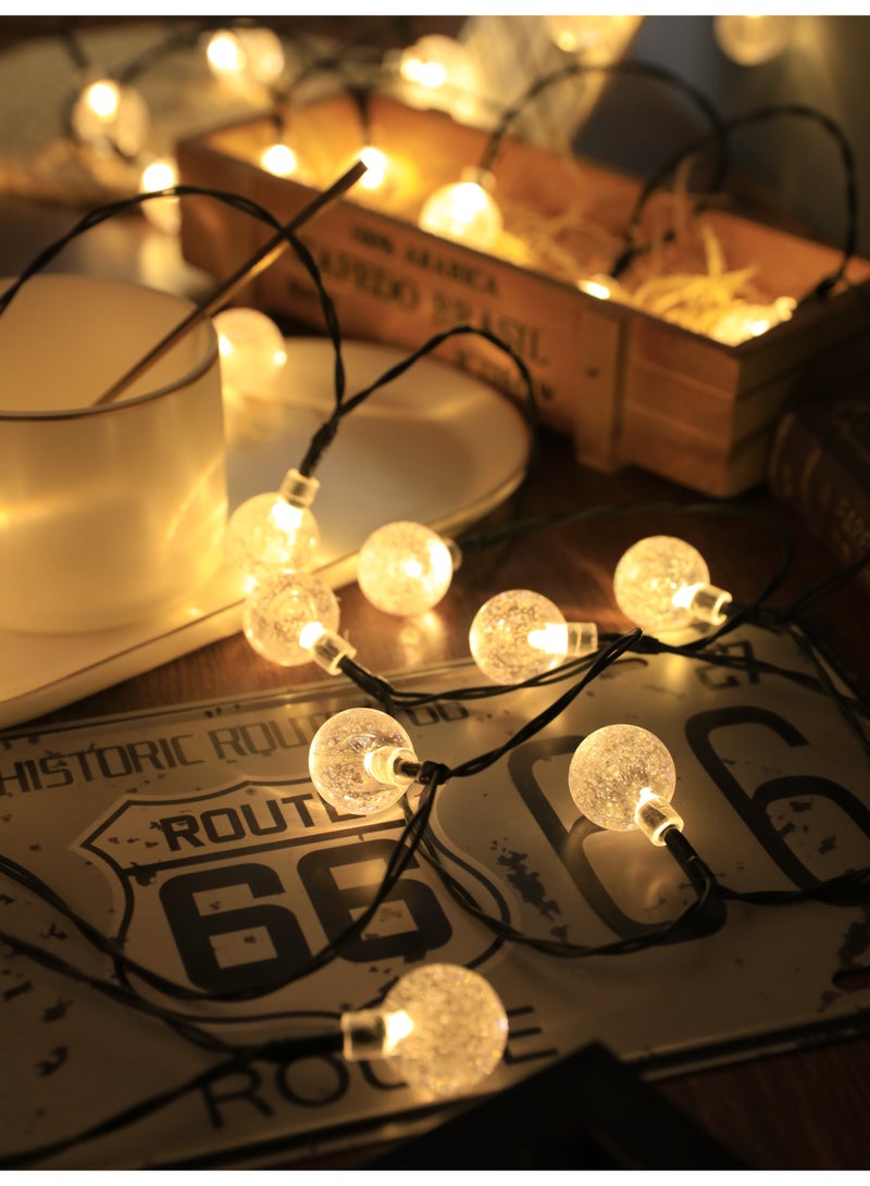 10m Long 100 LED Crystal Ball Light String, 393 Inch 100 LED Ball Fairy Lights with Remote Control and 8 Modes, Waterproof, Suitable for Garden, Home, Patio, Party Lighting, Bedroom Tent Loft Camping Porch Patio Party Wedding Decoration, Warm White - Image 2