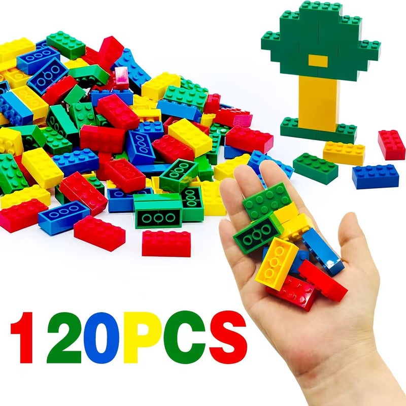 Taken All 120Pieces Classic Building Bricks Blocks Toy Set 2x4 MOC Building Basic Bricks Parts and Pieces Compatible with Major Brands Construction Toys for Kids 6 yr+ (Red, Yellow, Blue, Green) - Image 3