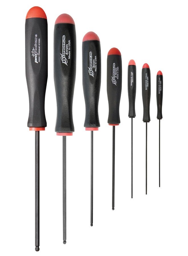Bondhus 10687 Set of 7 Balldriver Screwdrivers, ProGuard Finish, sizes 1.27-5mm - Image 1