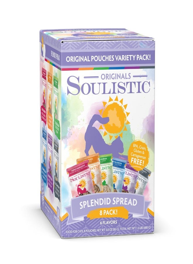 Soulistic طعام القطط الرطب من سوليستيك أوريجينالز، تشكيلة متنوعة من الأصناف، عبوة 8 أكياس (3 أونصة). - Image 1