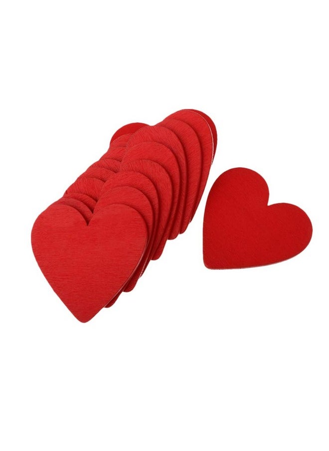 BESTOYARD BESTOYARD 50pcs Red Wooden Heart Slices Blank Unfinished Wood Cutout DIY Accessary for Wedding Christmas Party (3cm)  - Image 1