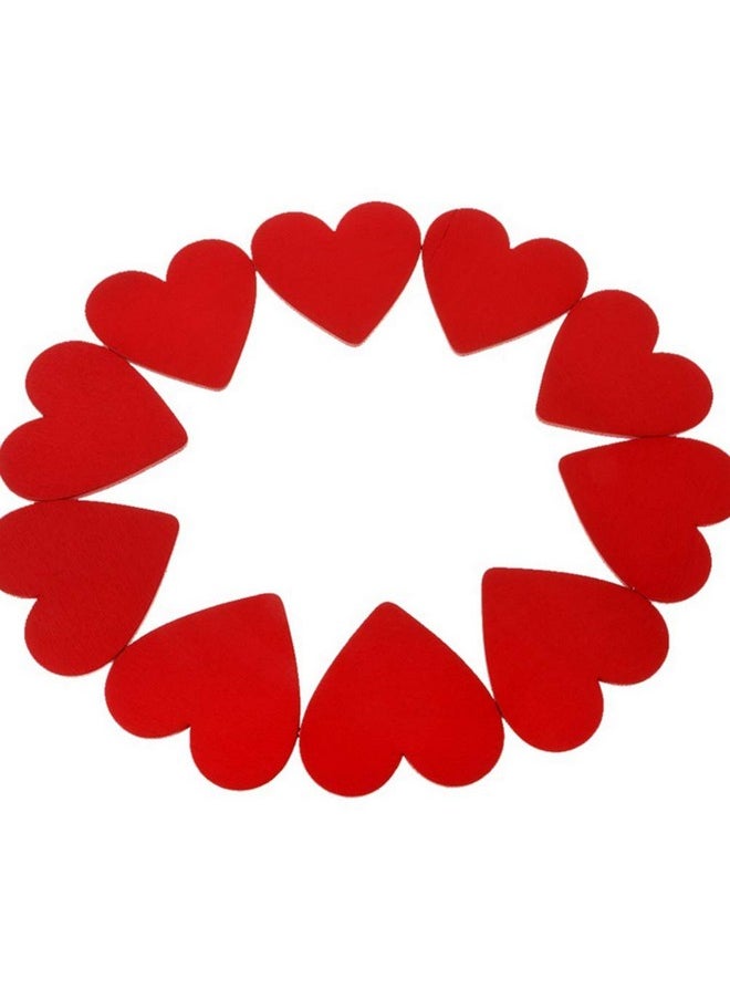 BESTOYARD BESTOYARD 50pcs Red Wooden Heart Slices Blank Unfinished Wood Cutout DIY Accessary for Wedding Christmas Party (3cm)  - Image 5