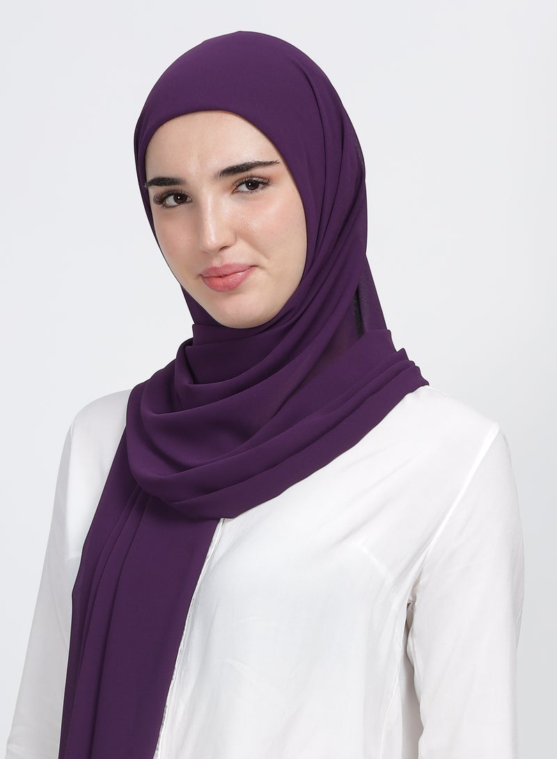 Moja Premium Georgette Hijab - Purple - Image 3