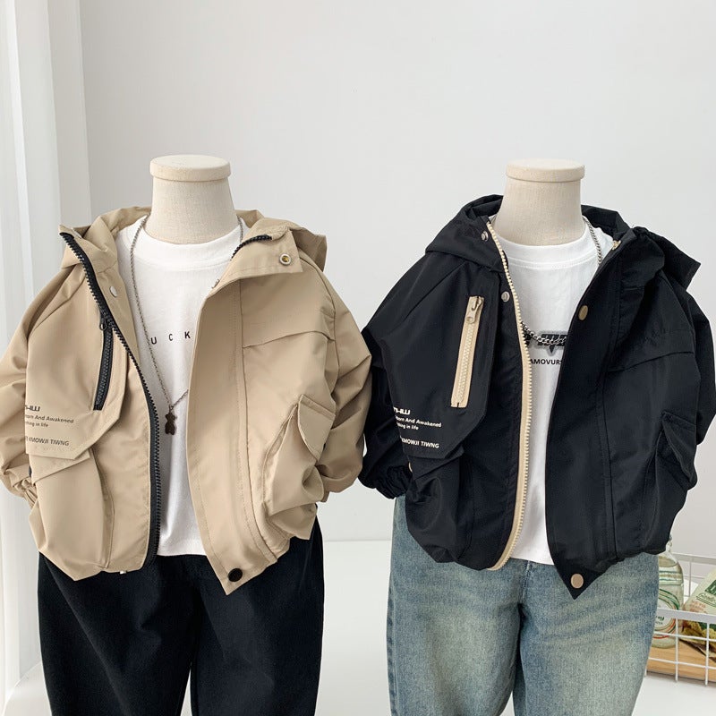 Boys' Hooded Jacket 2025 Spring New Stylish Casual Jacket For Children And Toddlers Fashion Windbreaker Trendy - Image 5