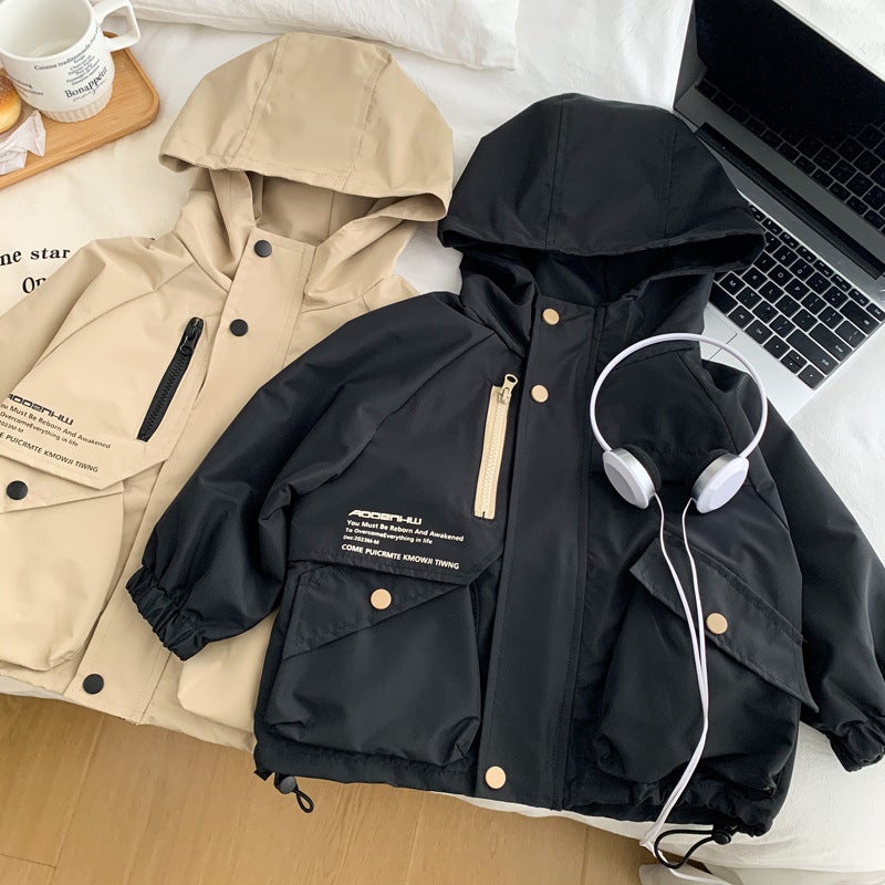 Boys' Hooded Jacket 2025 Spring New Stylish Casual Jacket For Children And Toddlers Fashion Windbreaker Trendy - Image 4