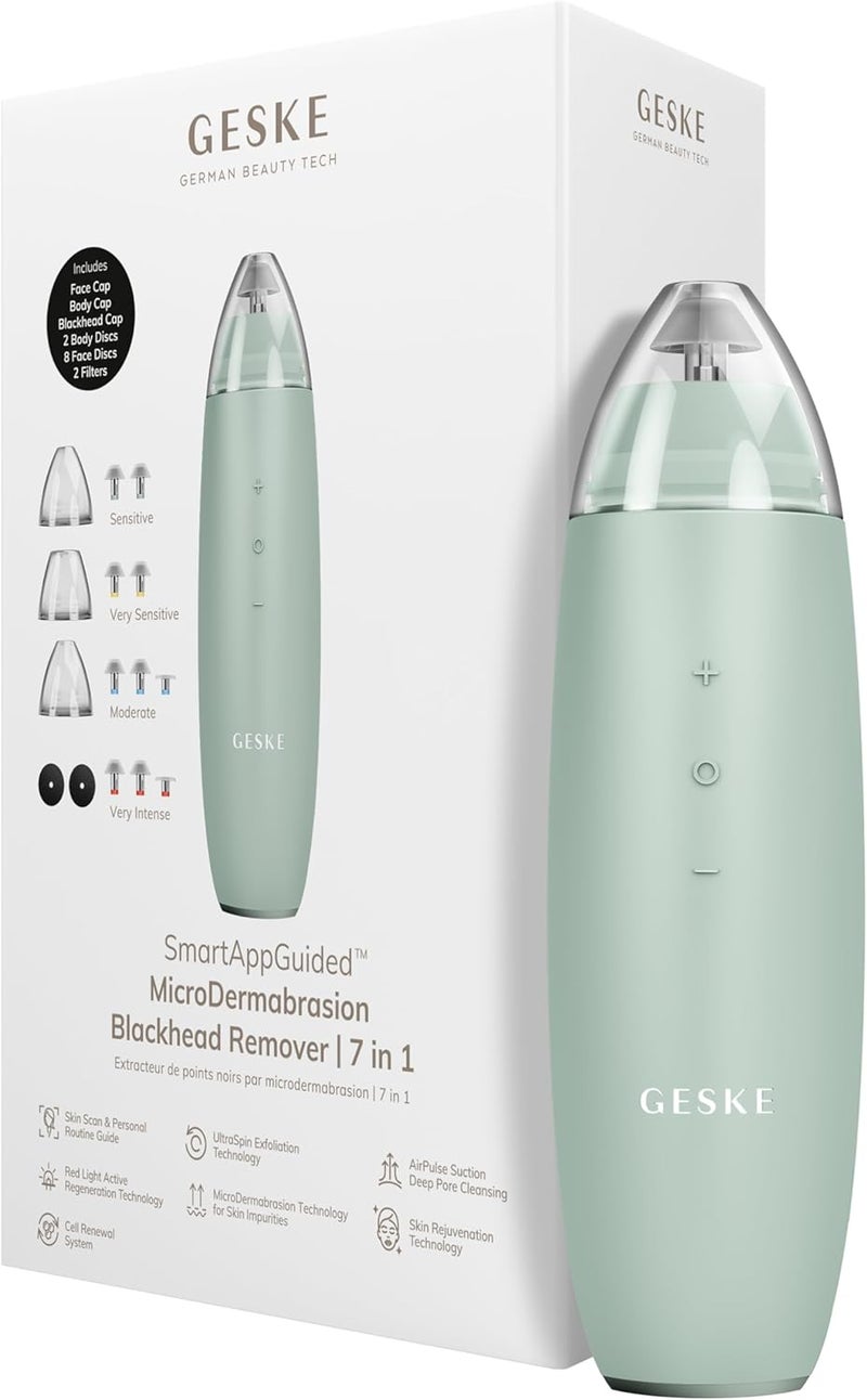 GESKE SmartAppGuided™ MicroDermabrasion Blackhead Remover | 7 in 1 | Blackhead Remover | Electric Pore Cleaner | Innovative Vacuum Cup | Beauty Tool | Skin Cleansing Device | Skincare Device - Image 1