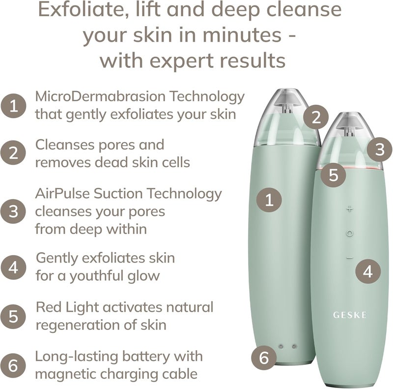 GESKE SmartAppGuided™ MicroDermabrasion Blackhead Remover | 7 in 1 | Blackhead Remover | Electric Pore Cleaner | Innovative Vacuum Cup | Beauty Tool | Skin Cleansing Device | Skincare Device - Image 2