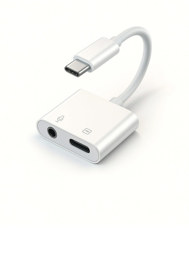 محول Type-C إلى 3.5mm + شحن PD – صوت نقي عالي الجودة – يعمل مع جميع أجهزة USB-C - Image 1