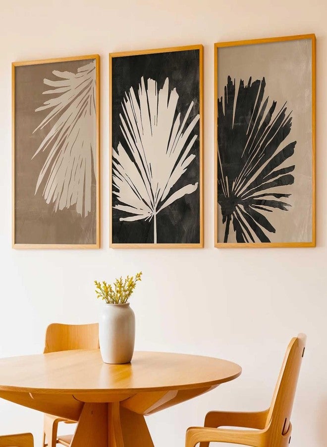 HOTHOUSE Abstract Floral Art Home Decoration Paintings With Frame For Living Room Bed Room Hotel Wall Decor Digital Reprint Set of 3 (13X17 inch) - Image 3