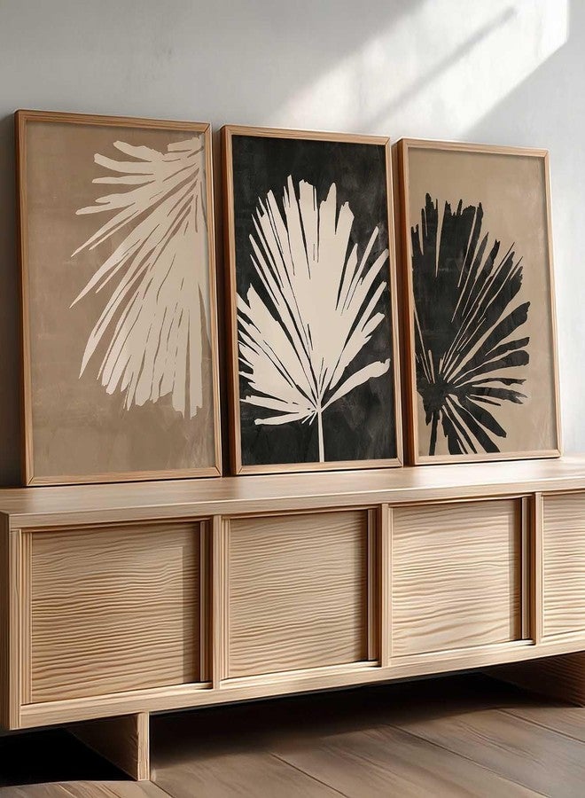 HOTHOUSE Abstract Floral Art Home Decoration Paintings With Frame For Living Room Bed Room Hotel Wall Decor Digital Reprint Set of 3 (13X17 inch) - Image 1