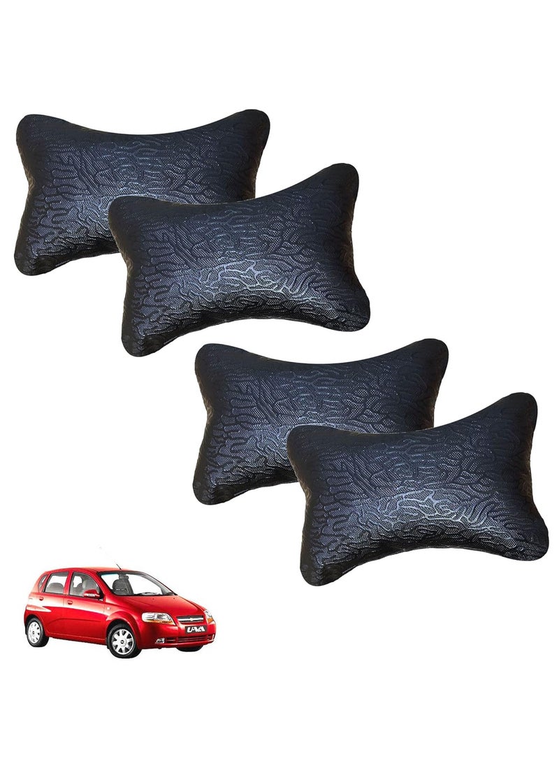 NikrokZ NikrokZ Abstract Print Black Car Neck Pillow Classic LookSet of 4 for UVA_PR996  - Image 1