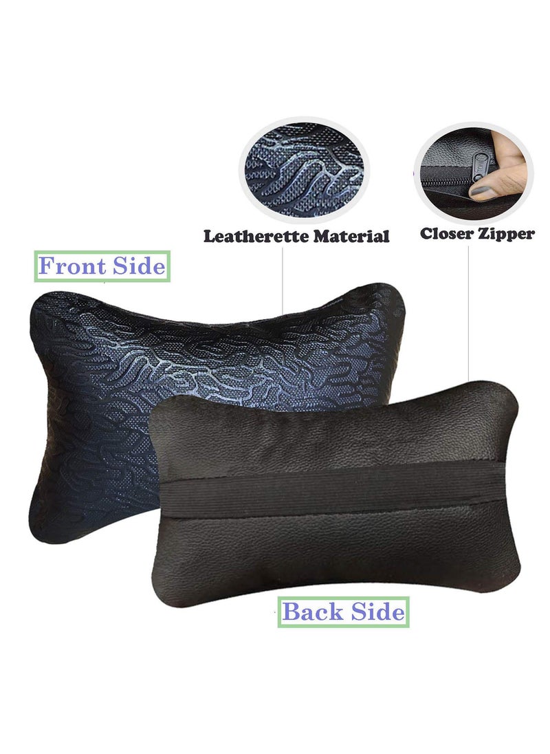 NikrokZ NikrokZ Abstract Print Black Car Neck Pillow Classic LookSet of 4 for UVA_PR996  - Image 2