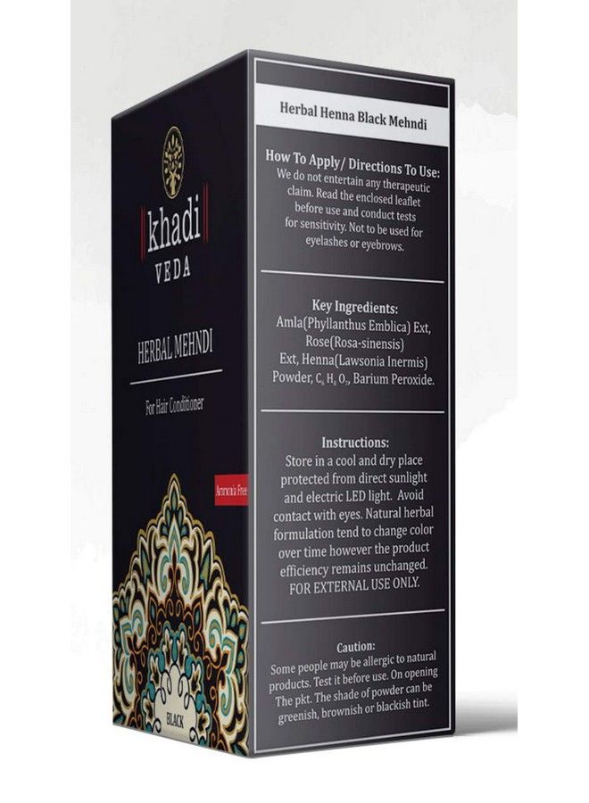khadi veda Herbal Mehndi Henna Powder For Healthy Scalp & Hair 100Gm Each (Pack Of 3)(Black) - Image 3