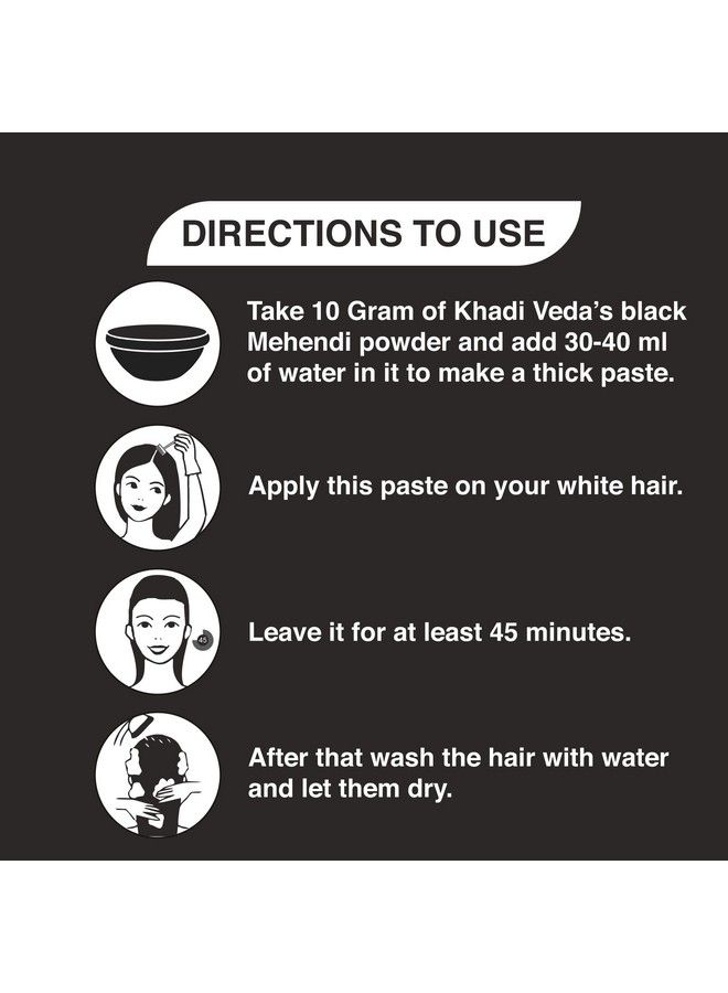 khadi veda Herbal Mehndi Henna Powder For Healthy Scalp & Hair 100Gm Each (Pack Of 3)(Black) - Image 5