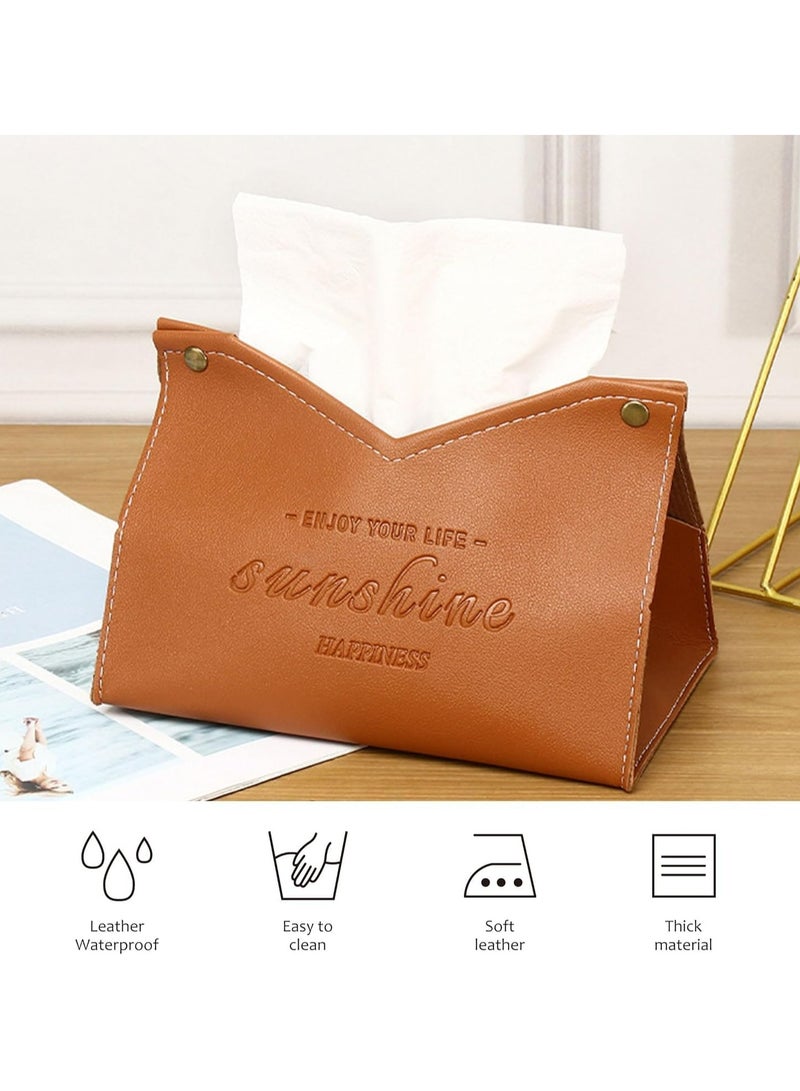 إسكدنيا غطاء صندوق ورق البشرة بشكل مستطيل مصنوع من الجلد البوليورثي، حامل وموزع ورق البشرة للمنازل والمكاتب والسيارات، منظم صندوق ورق البشرة (أسود) - Image 5