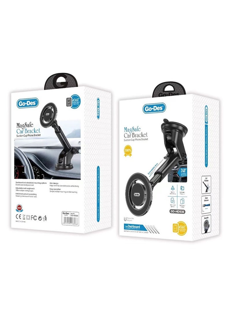 GO-DES Telescopic Design 360 Degree Rotatable Magnetic Car Phone Holder(GD-HD938) - Image 3