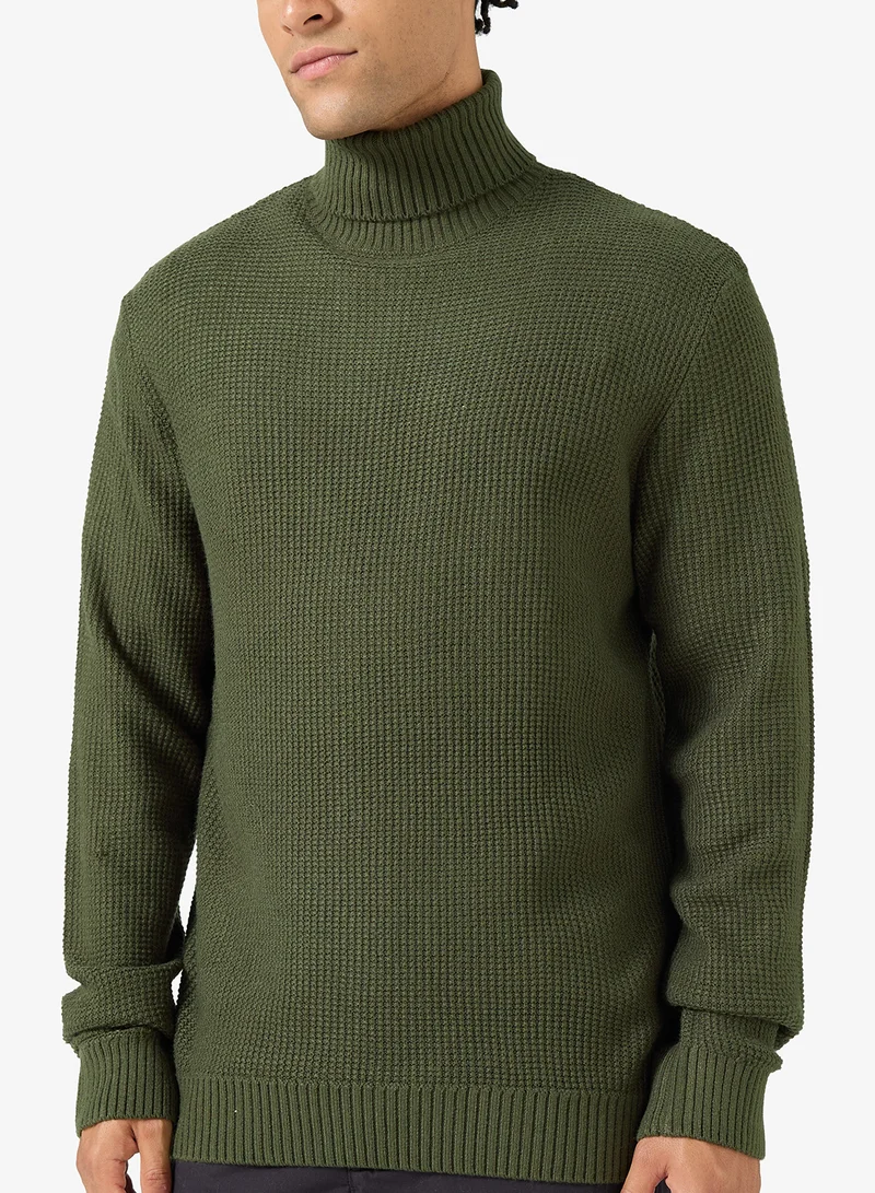 جاك اند جونز سويت شيرت جروي محبوك بياقة دائرية