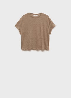 MANGO Short-Sleeved Linen T-Shirt  - Image 5