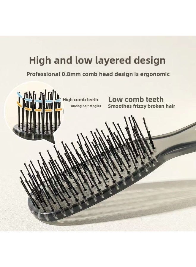 يوكانبي فرشاة شعر سحرية بطبقات - عبوتان للاستخدام الجاف والرطب، لتدليك فروة الرأس، مقاومة للكهرباء الساكنة وتضخيم الشعر - Image 3