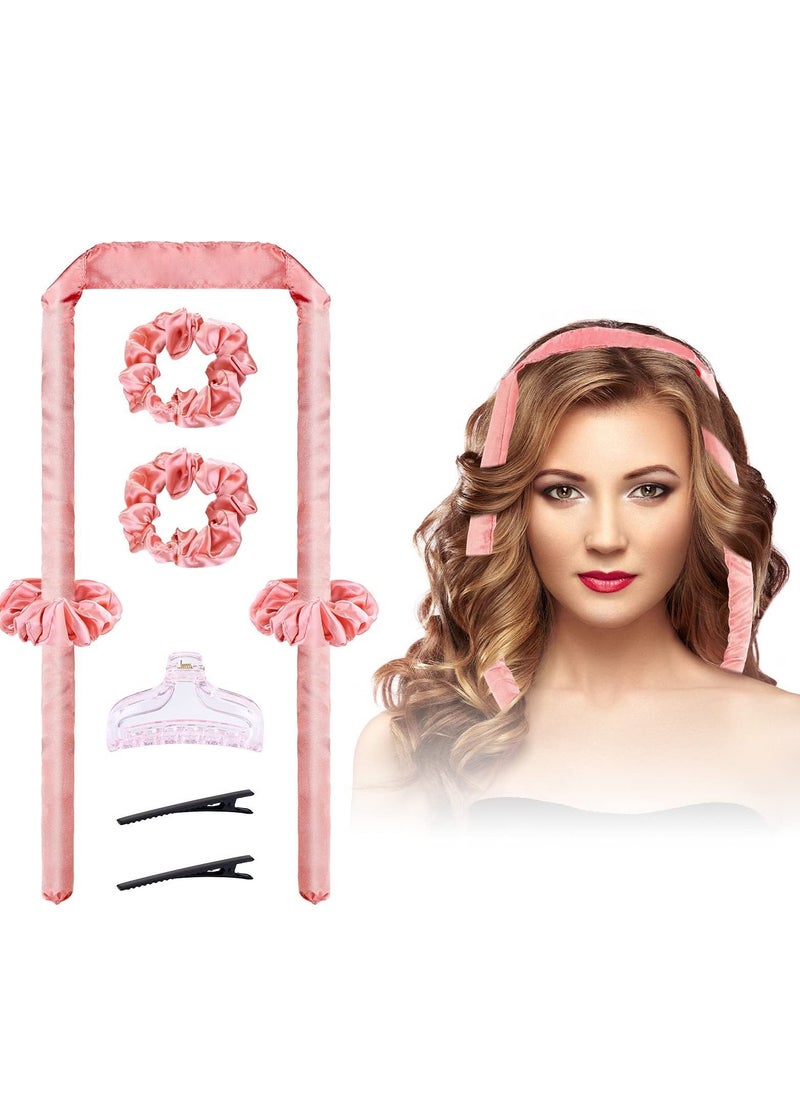 NIBEMINENT - Heatless Hair Curler, Curling Headband with Segmented Design Without Heating Wire, Overnight Iron Does Not Disturb Sleep, Silk Ribbon Rubber Band and Clip - Image 1