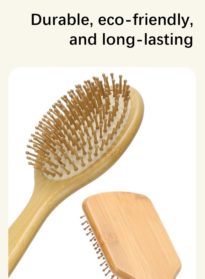 6Pcs Bamboo Comb Set, Scalp Massage Comb with Cushion Brush, Anti-frizz, Hair Styling for Unisex - Image 2