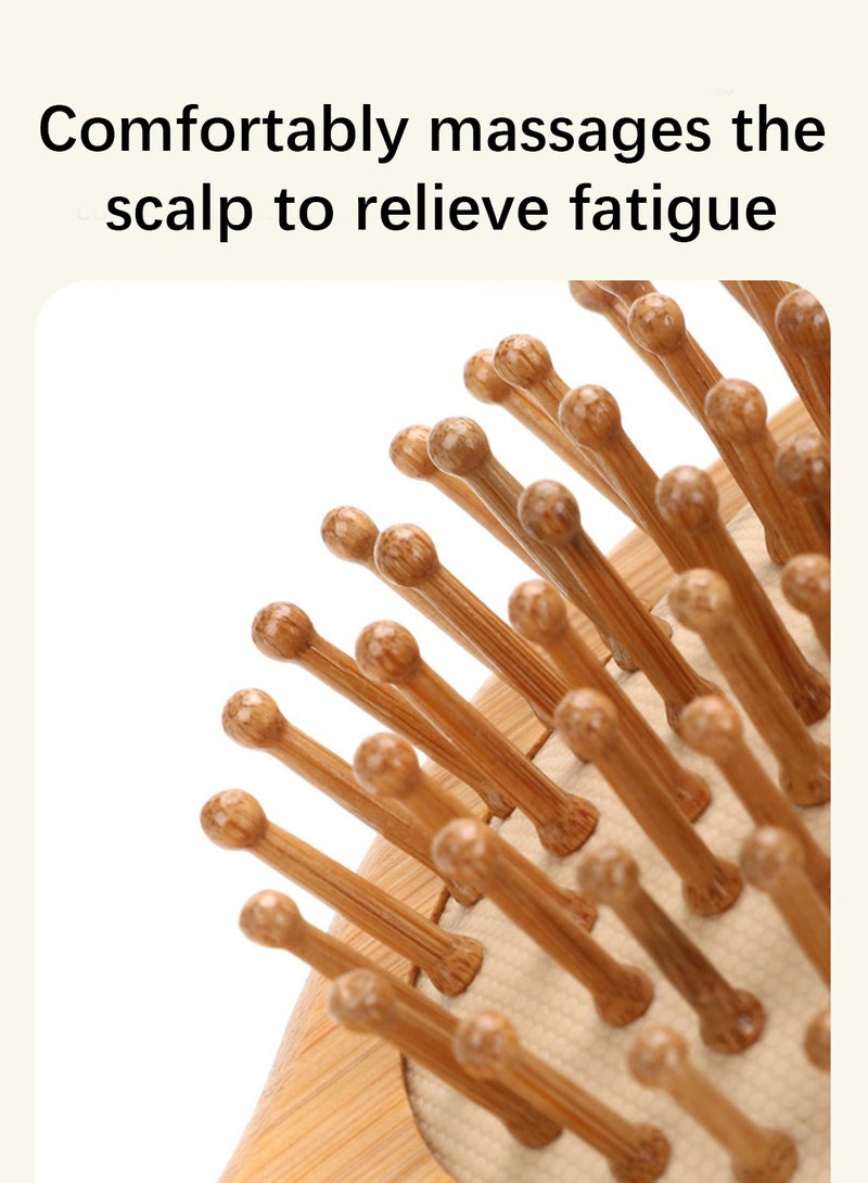 6Pcs Bamboo Comb Set, Scalp Massage Comb with Cushion Brush, Anti-frizz, Hair Styling for Unisex - Image 3