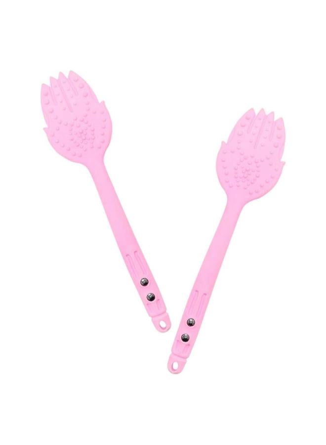 2Pcs Plastic Massage Hammer Pat Acupoint Massager Meridian Massager Hammer for Relieving Fatigue Relaxation (Pink)