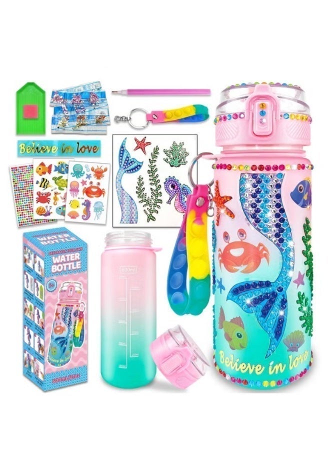 Decorate Your Own Water Bottle Kits for Girls, Fun Arts & Crafts Gift Toys for Ages 5+, Gem Painting Crafts, Fun Arts and Crafts Gifts Toys for Girls Birthday Christmas - Image 1